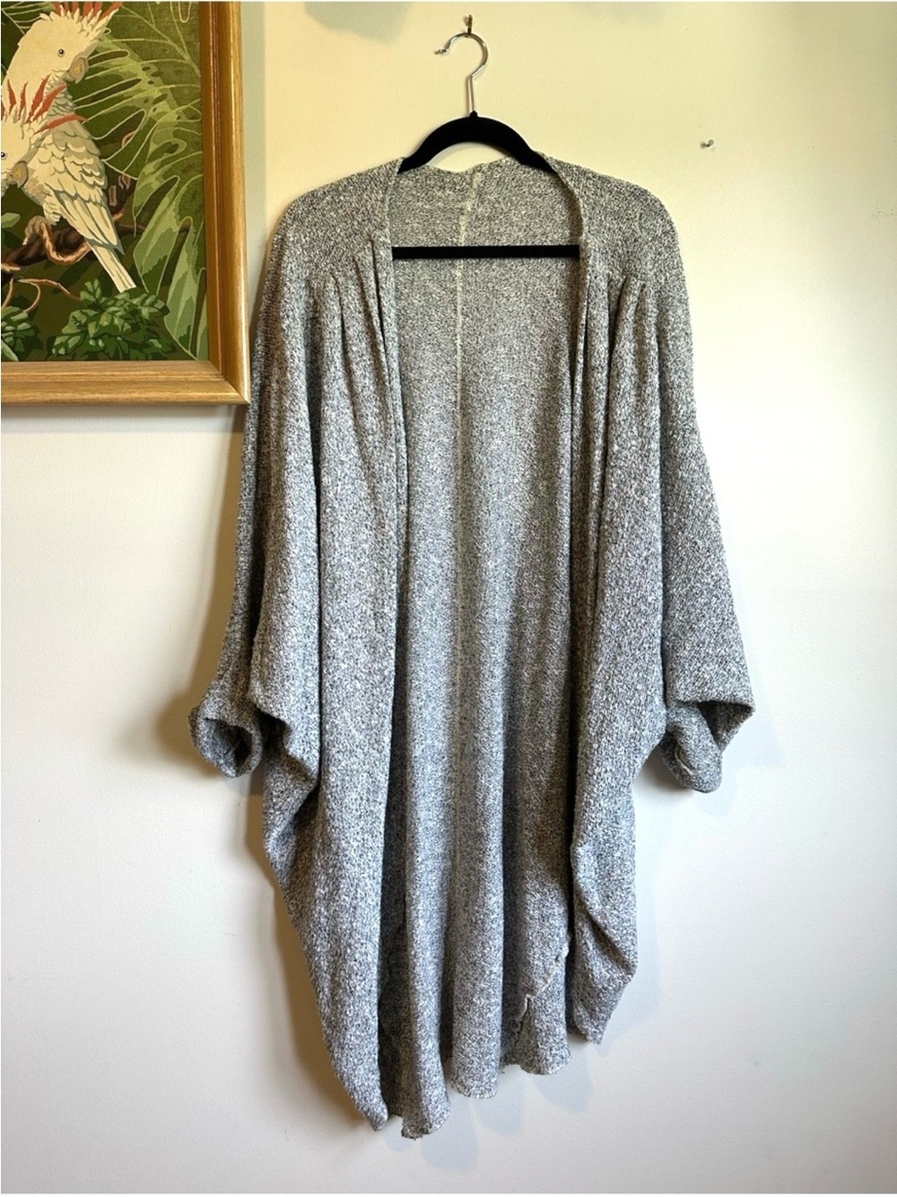 American Apparel Cocoon Open Front Relaxed Fit Cardigan One Size Womens Gray
